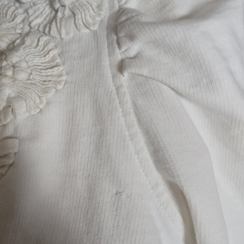 Anthropologie Cream Embroidered Floral Sweatshirt XS - Picture 5 of 5